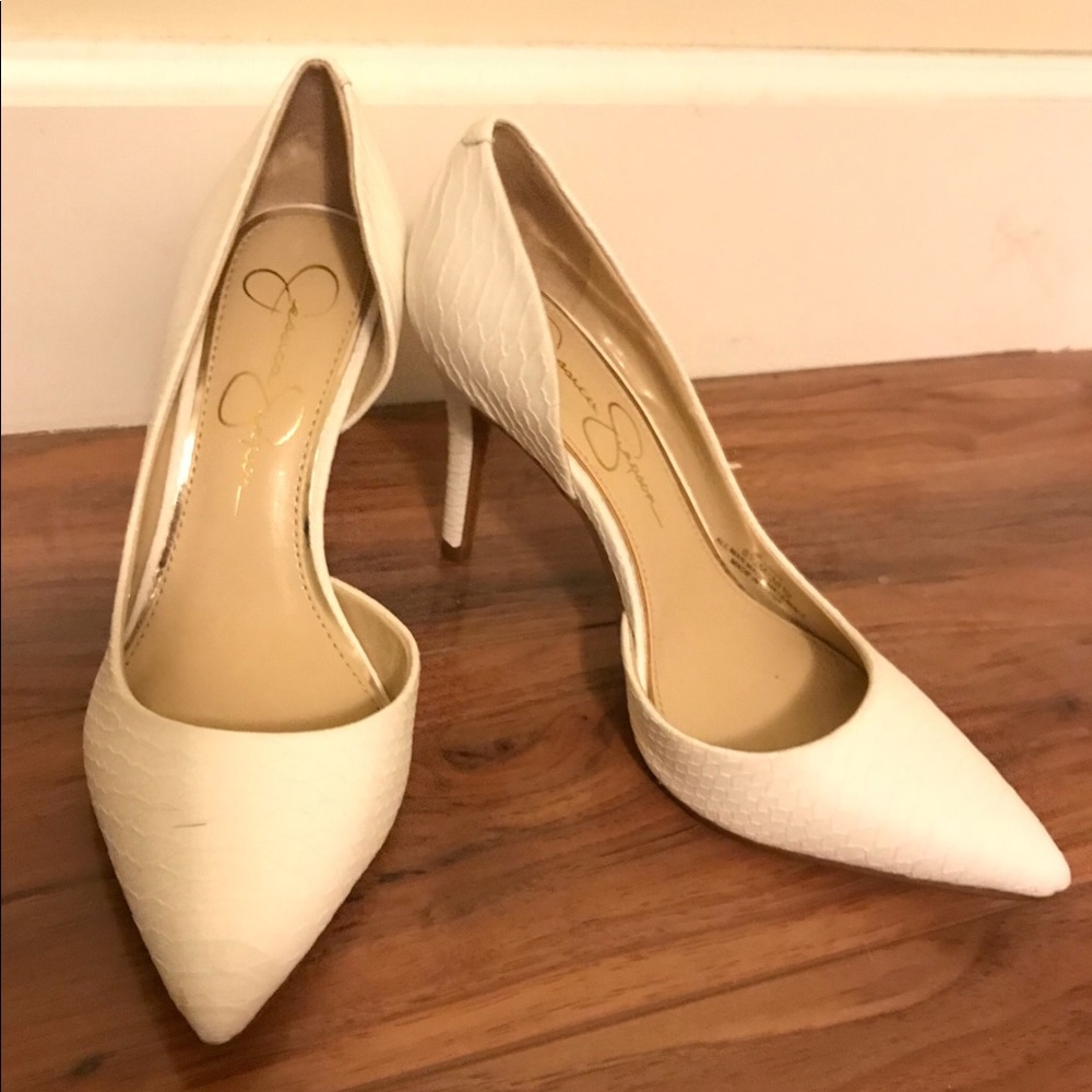 White Jessica Simpson Heels - Picture 1 of 2